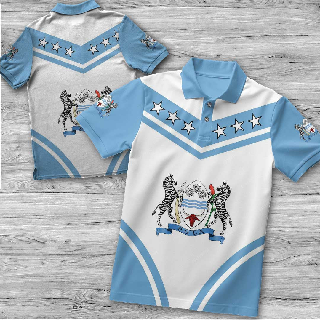 Polo Shirt Botswana Flag Star Polo Shirt
