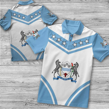 Polo Shirt Botswana Flag Star Polo Shirt