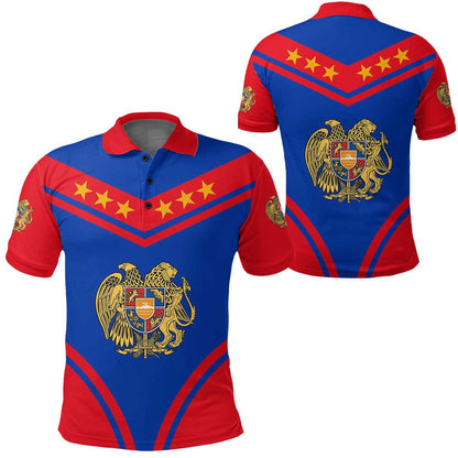 Polo Shirt Armenia Flag Star Polo Shirt
