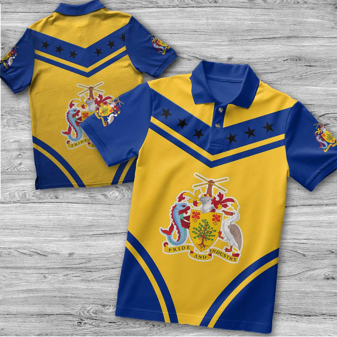 Polo Shirt Barbados Flag Star Polo Shirt