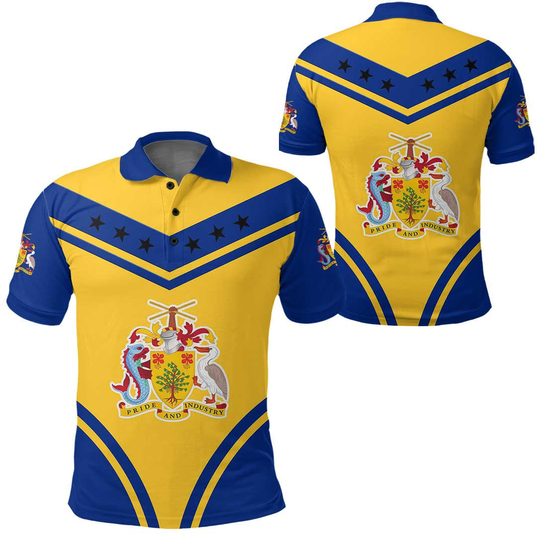 Polo Shirt Barbados Flag Star Polo Shirt