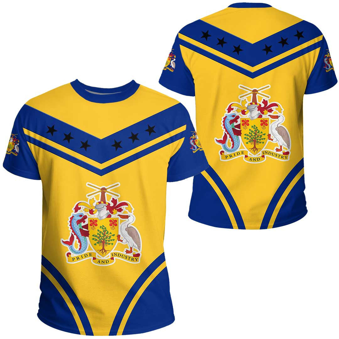T Shirt Barbados Flag Star Style T Shirt