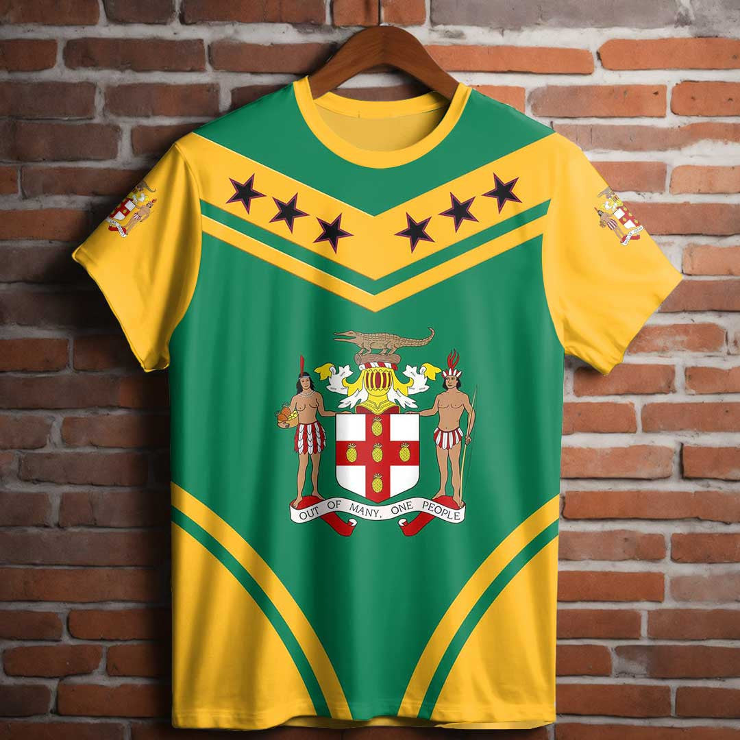 T Shirt Jamaica Flag Star Style T Shirt