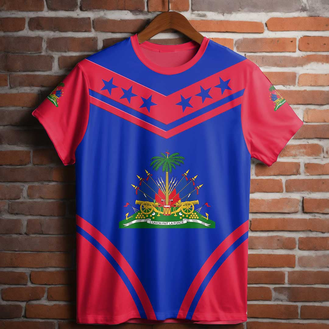 T Shirt Haiti Flag Star Style T Shirt