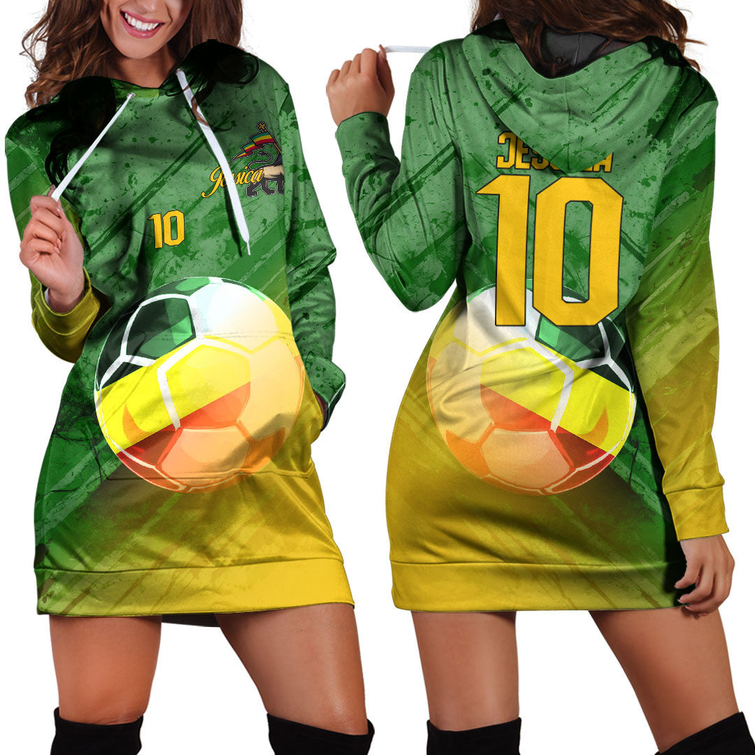 Ethiopia Soccer Hoodie Dress Custom Female Football Fans