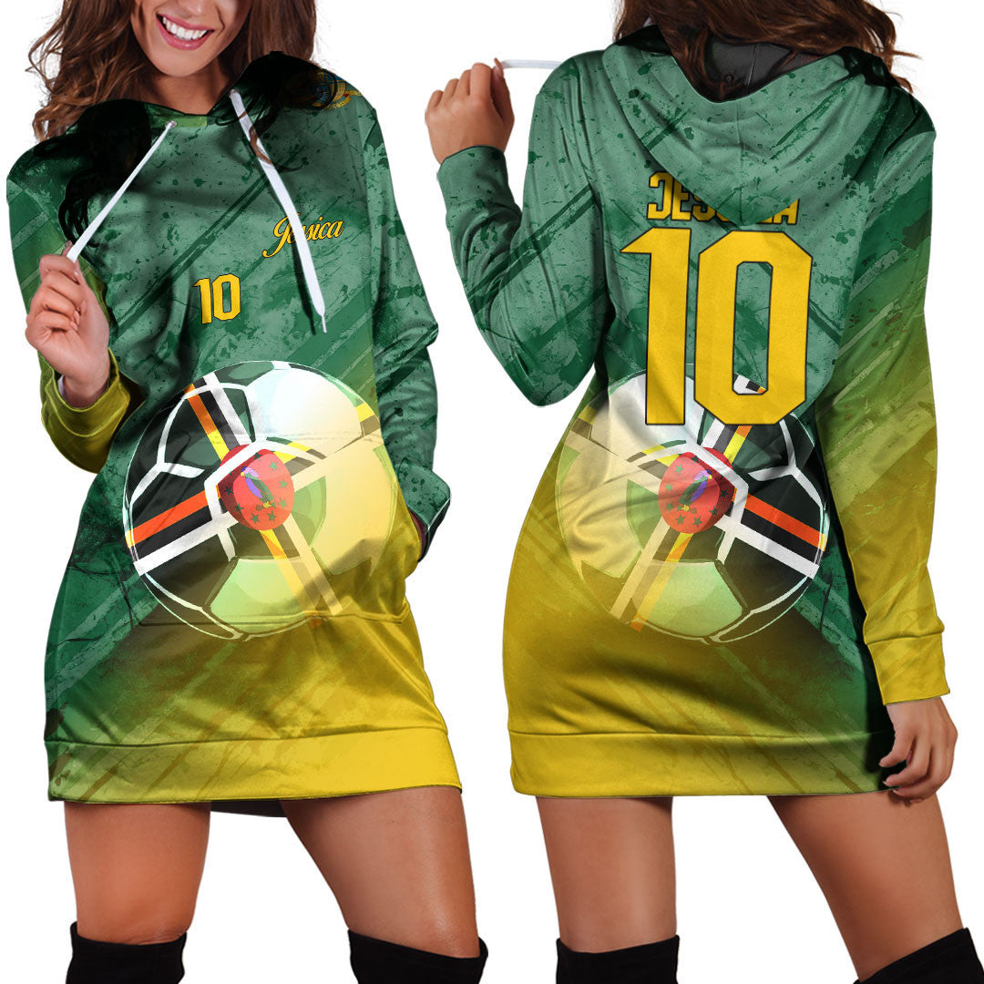 Dominica Soccer Hoodie Dress Custom Female Football Fans