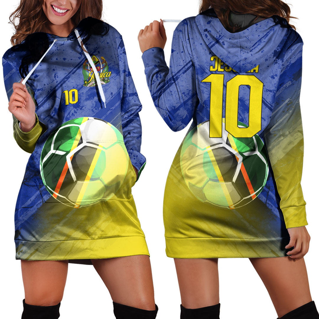 Tanzania Soccer Hoodie Dress Custom Female Football Fans