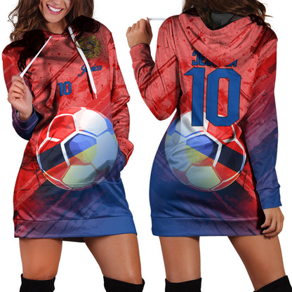 Armenia Soccer Hoodie Dress Custom Female Football Fans