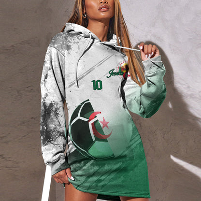 Algeria Soccer Hoodie Dress Custom Female Football Fans
