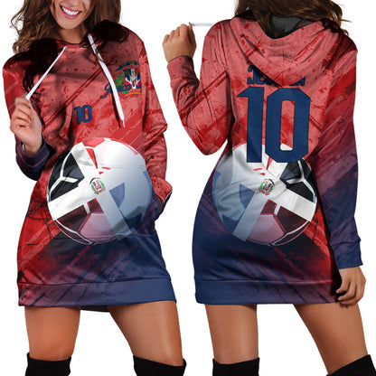 Dominican Republic Soccer Hoodie Dress Custom Female Football Fans