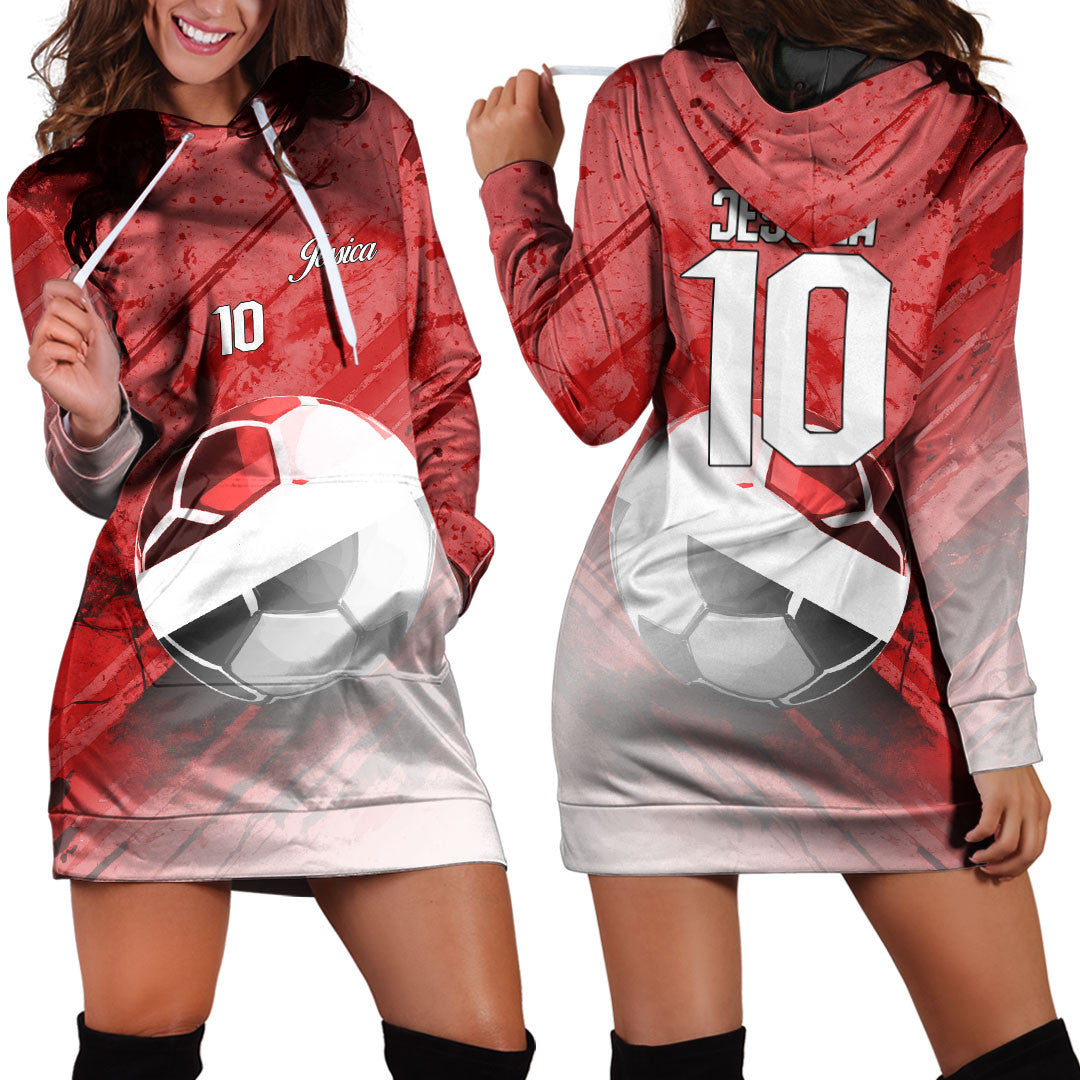 Yemen Soccer Hoodie Dress Custom Female Football Fans