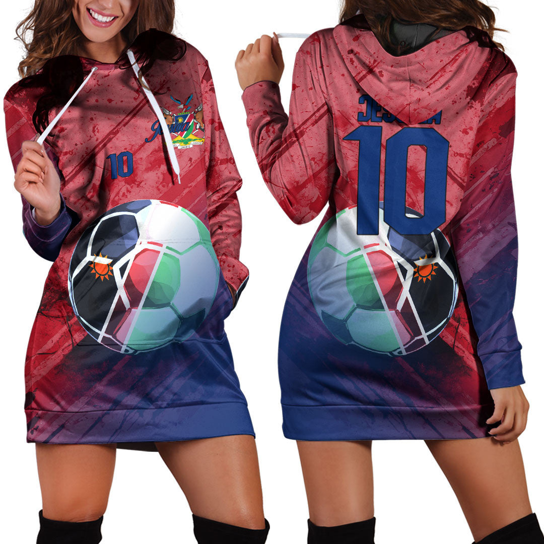 Namibia Soccer Hoodie Dress Custom Female Football Fans