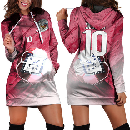 Arkansas Soccer Hoodie Dress Custom Female Football Fans