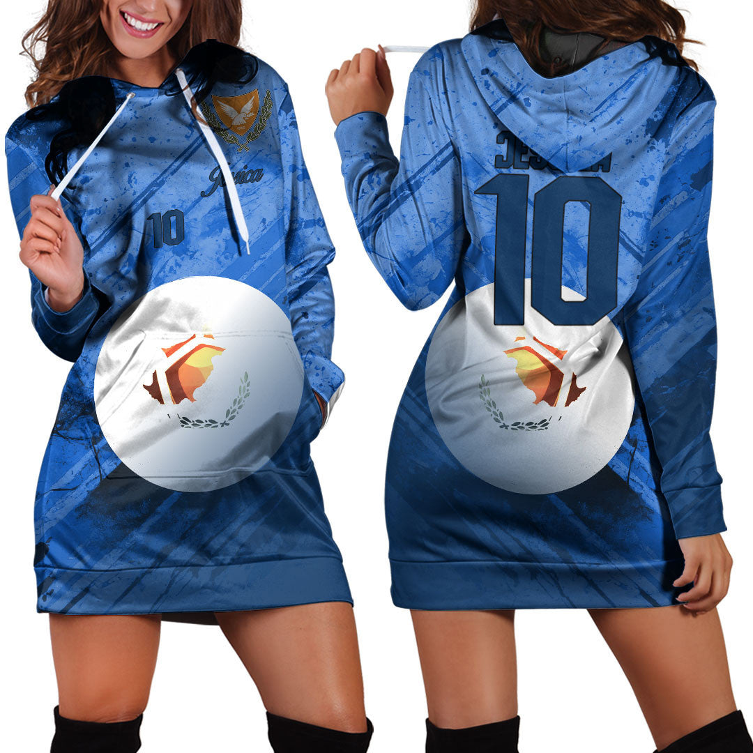Cyprus Soccer Hoodie Dress Custom Female Football Fans