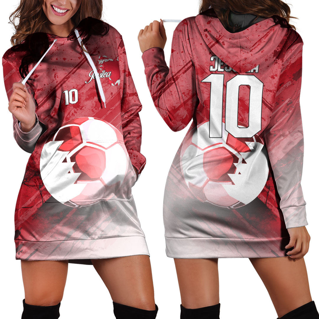 Bahrain Soccer Hoodie Dress Custom Female Football Fans
