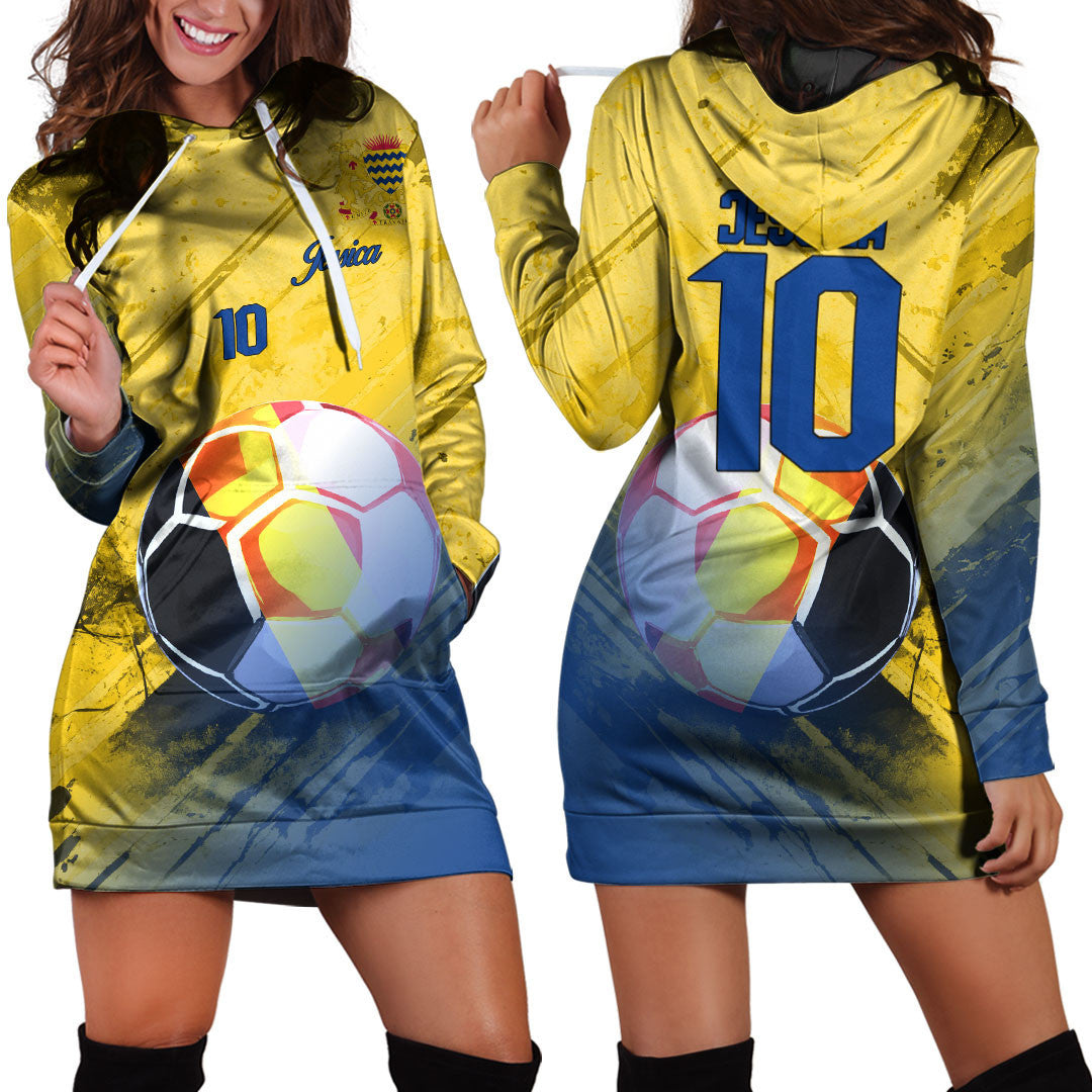 Chad Soccer Hoodie Dress Custom Female Football Fans