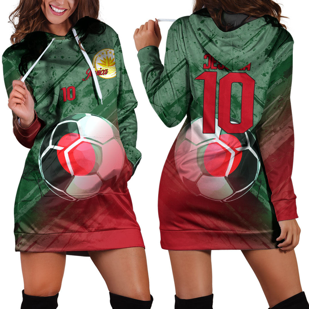 Bangladesh Soccer Hoodie Dress Custom Female Football Fans