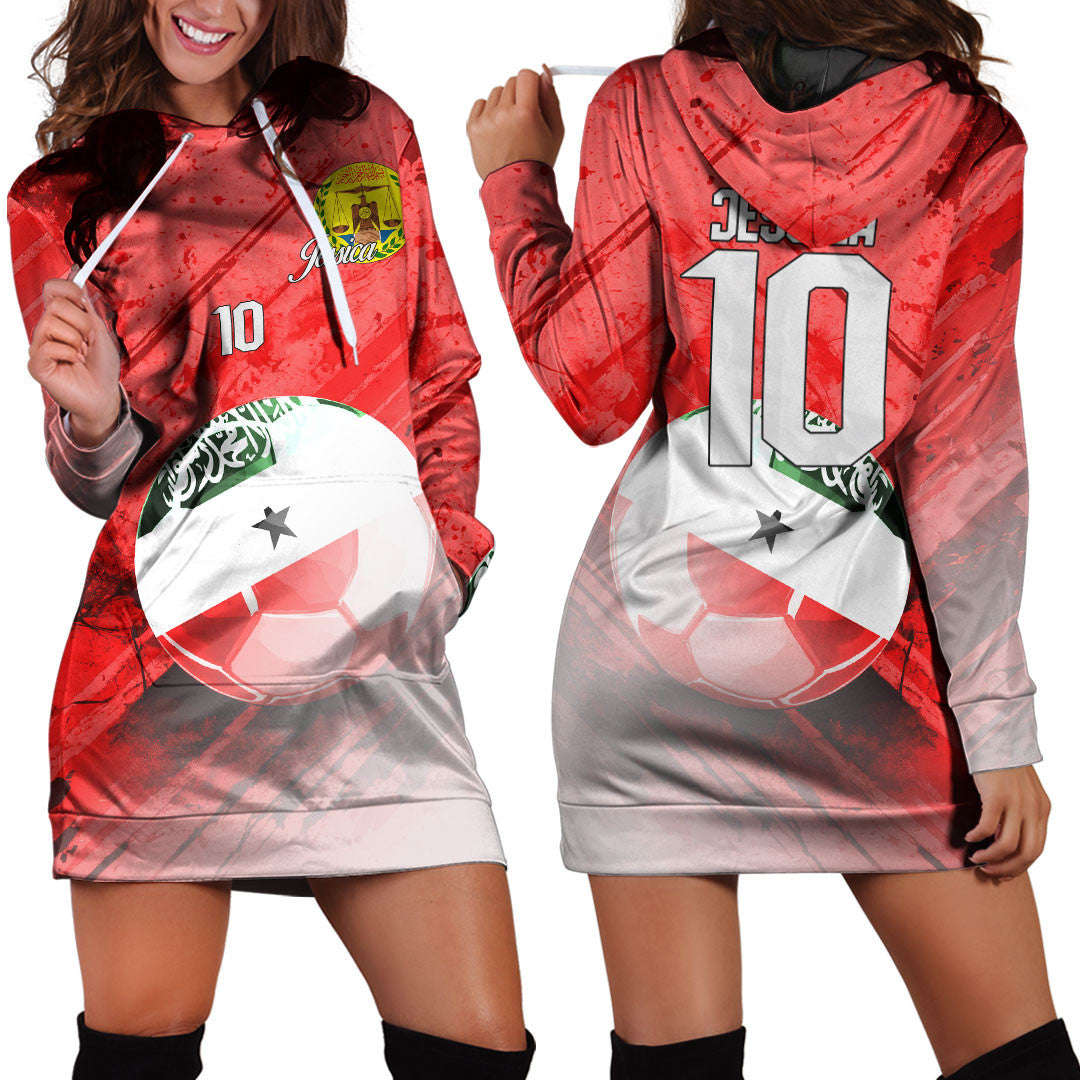 Somaliland Soccer Hoodie Dress Custom Female Football Fans