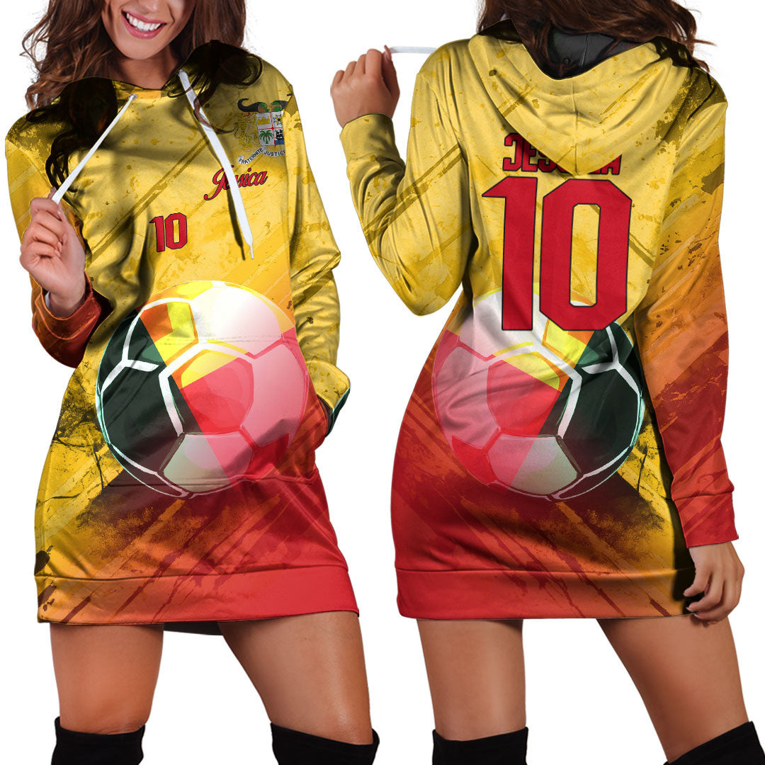 Benin Soccer Hoodie Dress Custom Female Football Fans