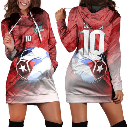Cuba Soccer Hoodie Dress Custom Female Football Fans