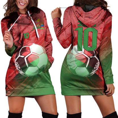 Belarus Soccer Hoodie Dress Custom Female Football Fans