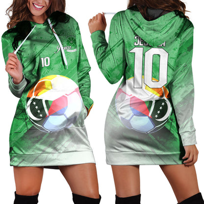 Comoros Soccer Hoodie Dress Custom Female Football Fans