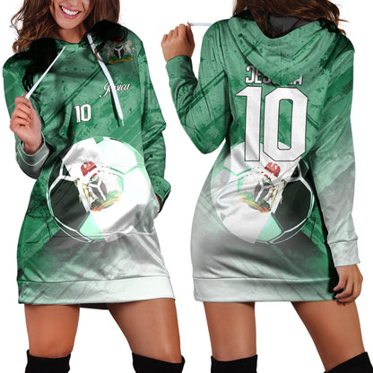 Nigeria Soccer Hoodie Dress Custom Female Football Fans