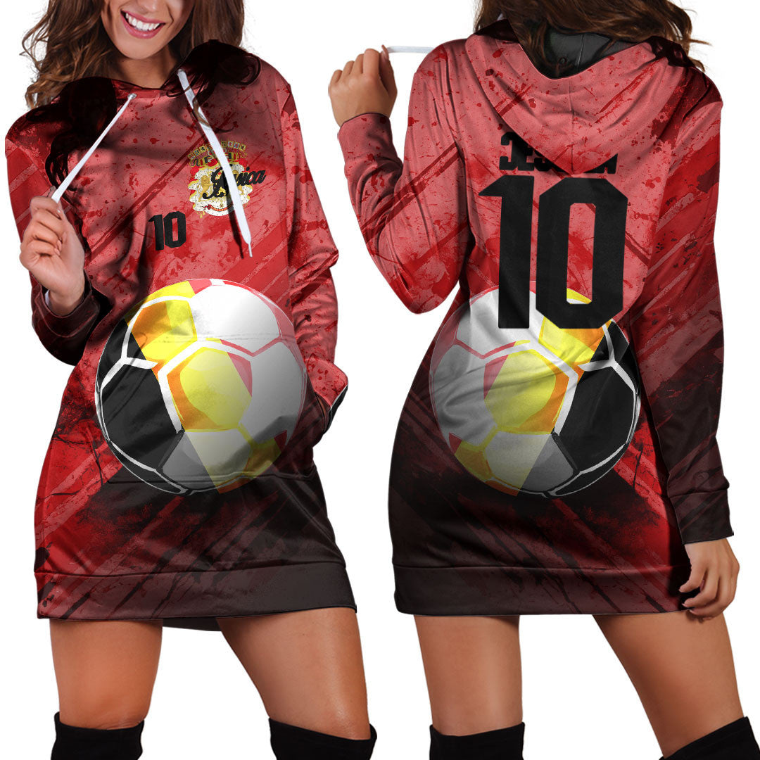 Belgium Soccer Hoodie Dress Custom Female Football Fans