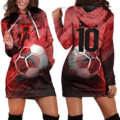 Albania Soccer Hoodie Dress Custom Female Football Fans