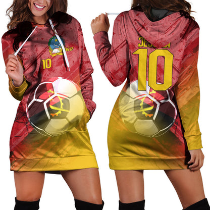Angola Soccer Hoodie Dress Custom Female Football Fans