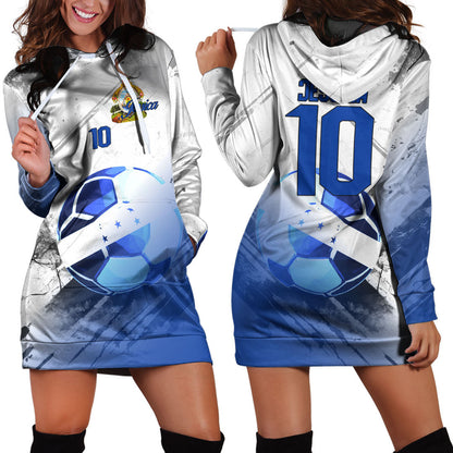 Honduras Soccer Hoodie Dress Custom Female Football Fans