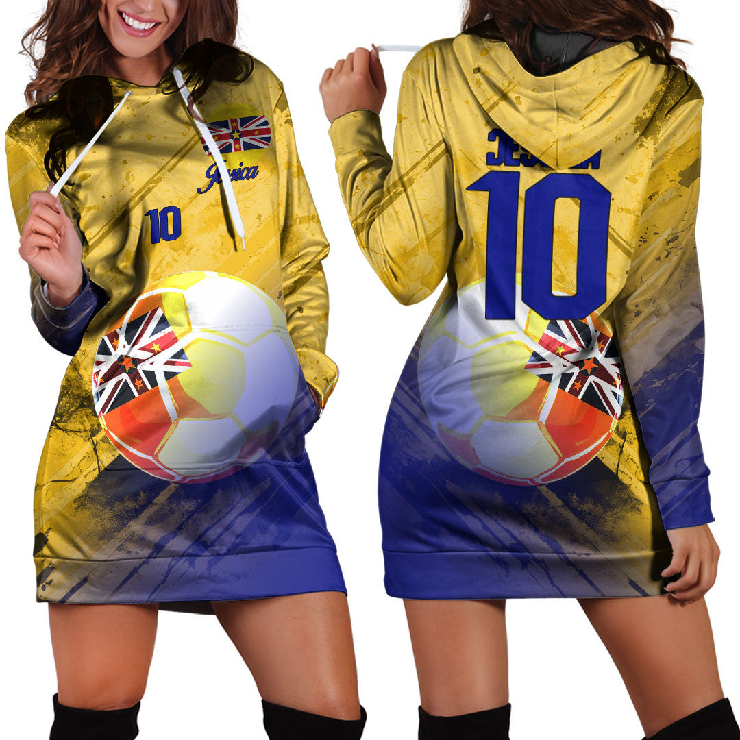 Niue Soccer Hoodie Dress Custom Female Football Fans