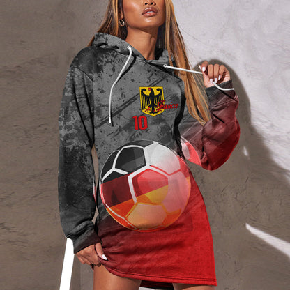 Germany Soccer Hoodie Dress Custom Female Football Fans