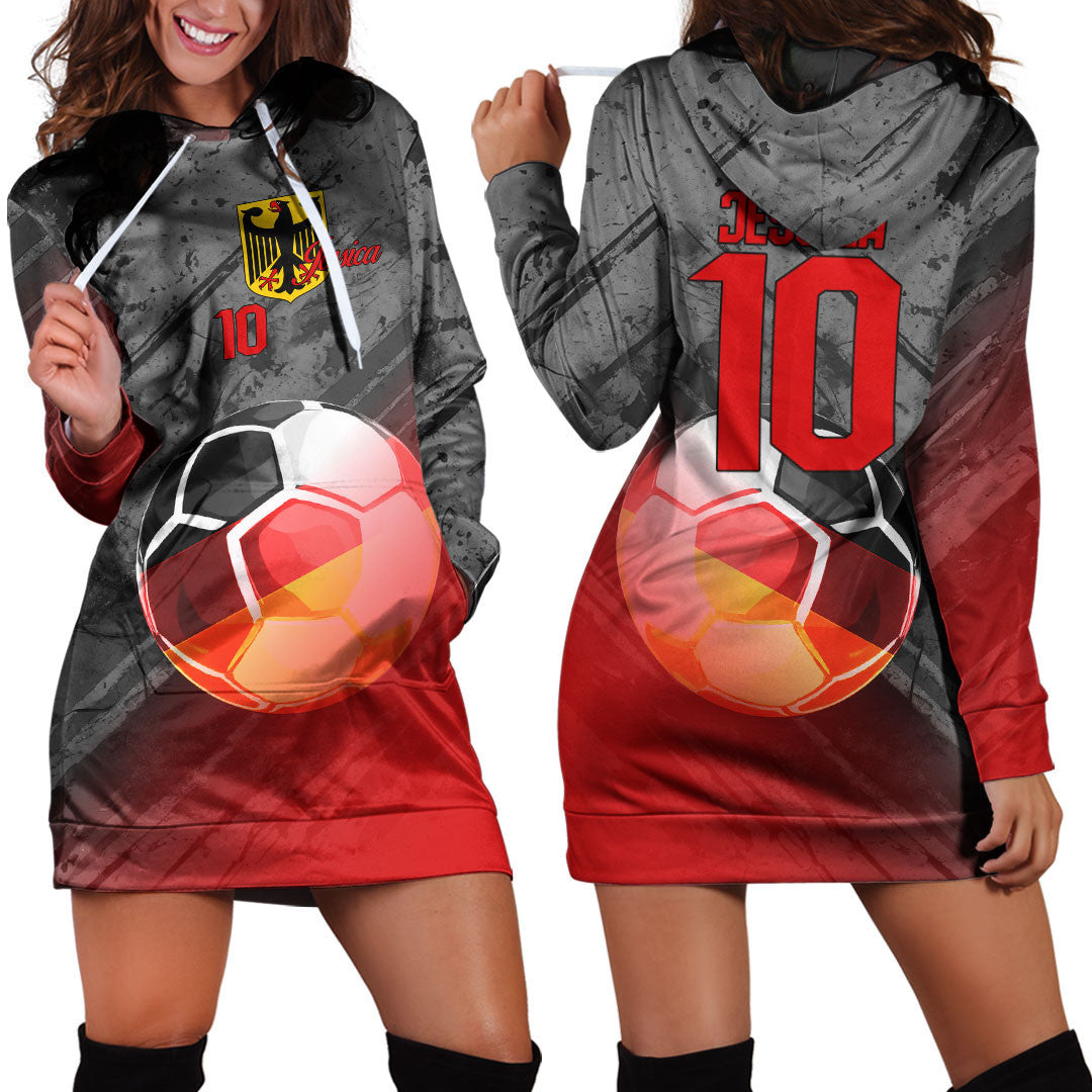 Germany Soccer Hoodie Dress Custom Female Football Fans