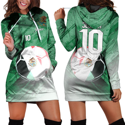 Mexico Soccer Hoodie Dress Custom Female Football Fans