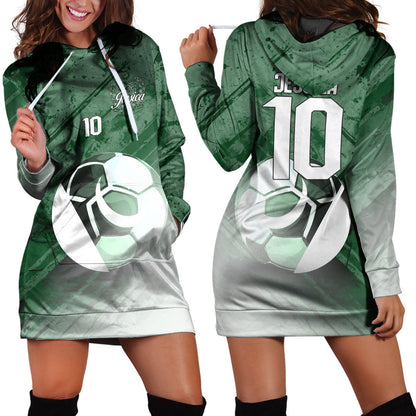 Pakistan Soccer Hoodie Dress Custom Female Football Fans