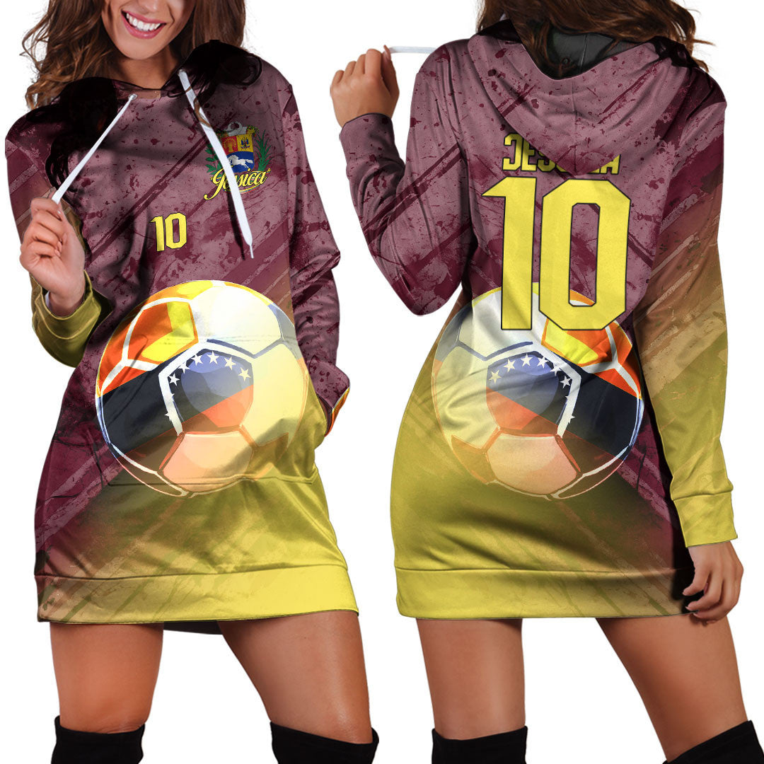 Venezuela Soccer Hoodie Dress Custom Female Football Fans
