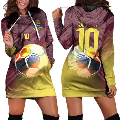 Venezuela Soccer Hoodie Dress Custom Female Football Fans