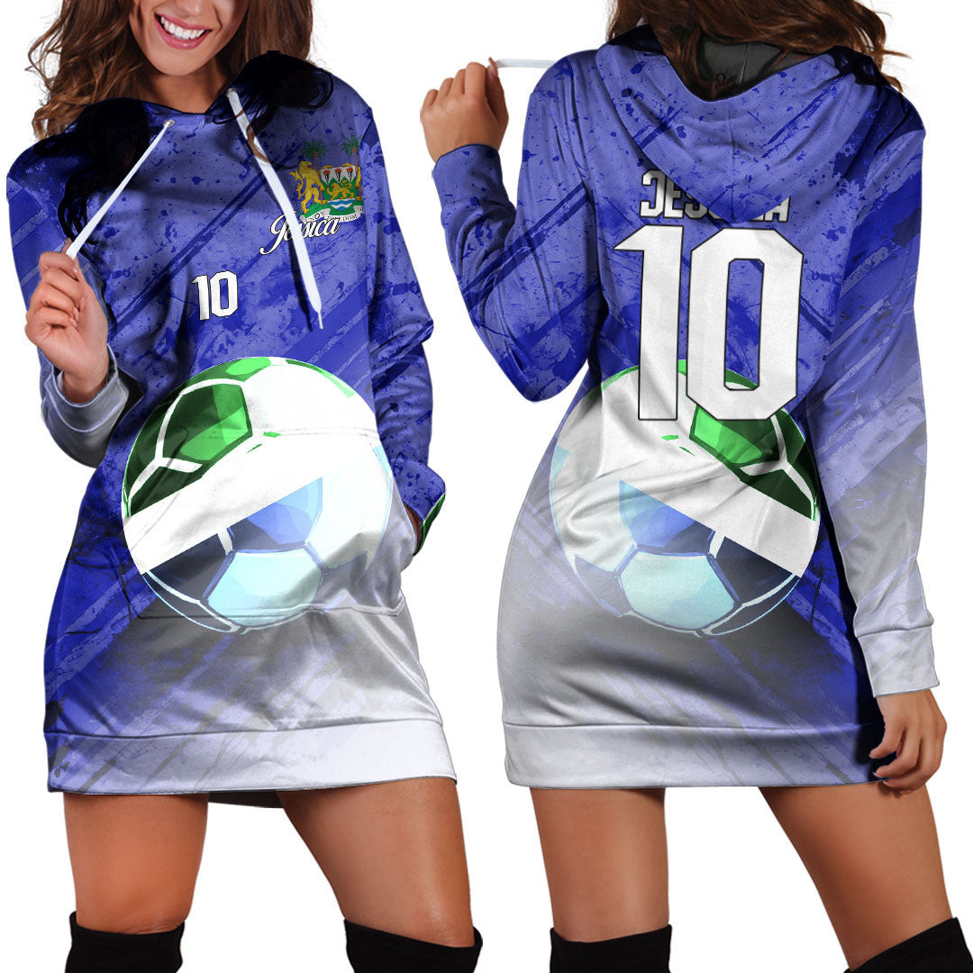 Sierra Leone Soccer Hoodie Dress Custom Female Football Fans