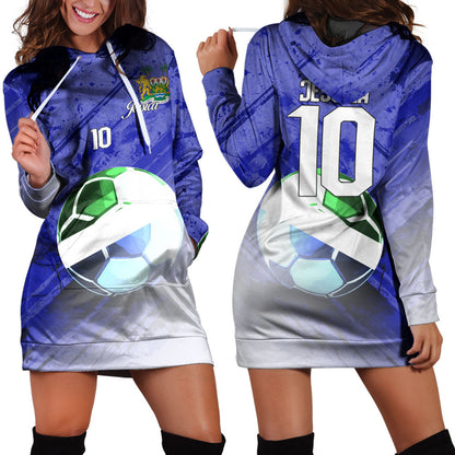 Sierra Leone Soccer Hoodie Dress Custom Female Football Fans