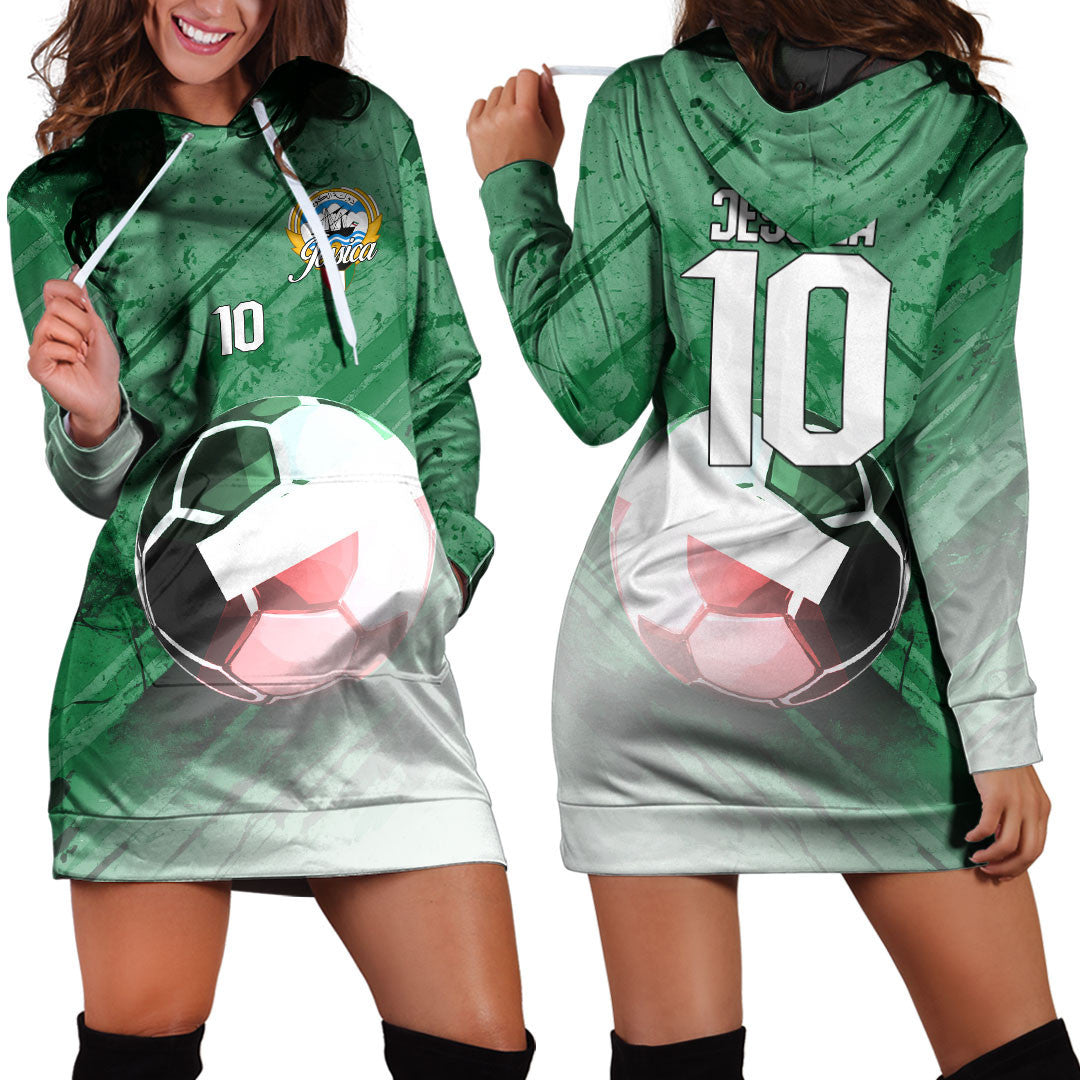 Kuwait Soccer Hoodie Dress Custom Female Football Fans