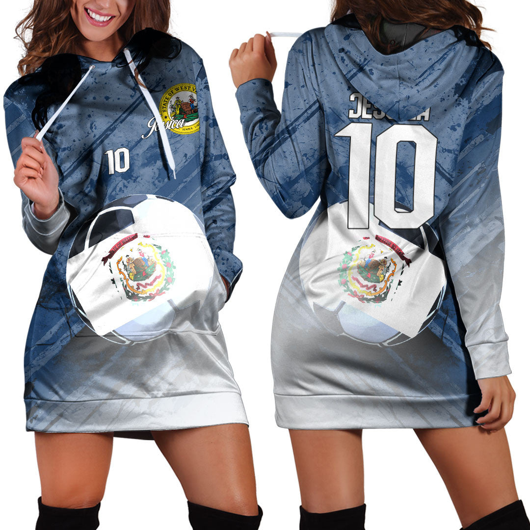 West Virginia Soccer Hoodie Dress Custom Female Football Fans