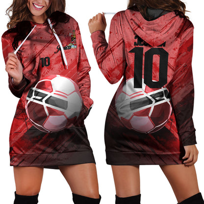 Trinidad & Tobago Soccer Hoodie Dress Custom Female Football Fans