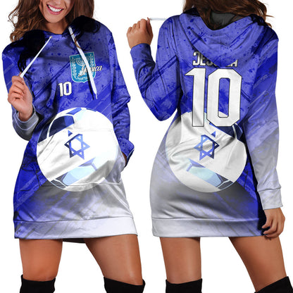 Israel Soccer Hoodie Dress Custom Female Football Fans