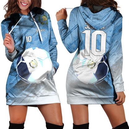 Guatemala Soccer Hoodie Dress Custom Female Football Fans