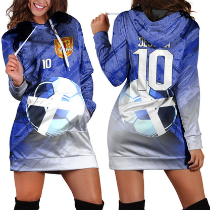 Scotland Soccer Hoodie Dress Custom Female Football Fans