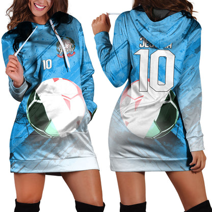 Italy Soccer Hoodie Dress Custom Female Football Fans