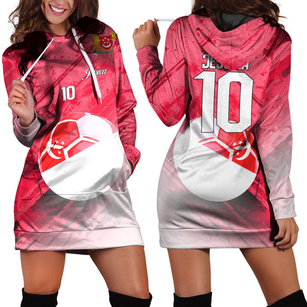 Singapore Soccer Hoodie Dress Custom Female Football Fans