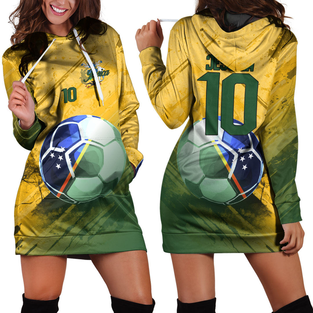 Solomon Islands Soccer Hoodie Dress Custom Female Football Fans