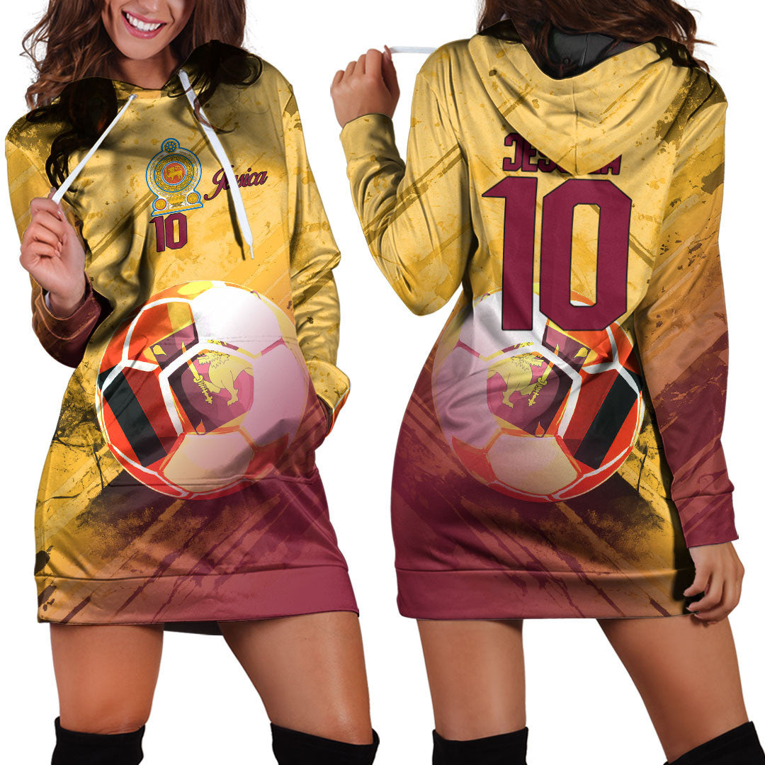 Sri Lanka Soccer Hoodie Dress Custom Female Football Fans